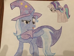 Size: 2048x1537 | Tagged: safe, artist:schufflez4380, imported from derpibooru, starlight glimmer, trixie, pony, traditional art