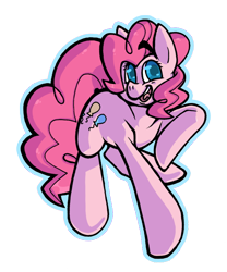 Size: 540x650 | Tagged: safe, artist:grindzone, imported from derpibooru, pinkie pie, earth pony, pony, colored pupils, cute, diapinkes, female, mare, open mouth, simple background, solo, transparent background