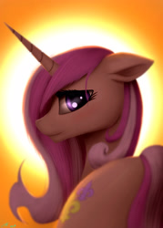 Size: 1836x2563 | Tagged: safe, artist:jeki, imported from derpibooru, fleur-de-lis, pony, unicorn, bedroom eyes, blushing, butt, cute, female, looking at you, looking back, looking back at you, plot, rear view, smiling, solo, spain, sunset