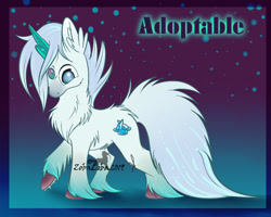 Size: 1000x800 | Tagged: safe, artist:zobaloba, imported from derpibooru, oc, oc only, pony, unicorn, adoptable, advertisement, auction, commission, cutie mark, fur, ice, solo, your character here