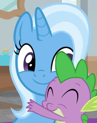 Size: 680x853 | Tagged: safe, edit, edited screencap, editor:undeadponysoldier, imported from derpibooru, screencap, spike, trixie, a horse shoe-in, cropped, female, male, shipping, spixie, straight