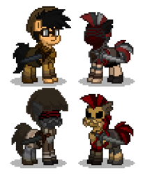 Size: 300x360 | Tagged: safe, artist:venombronypl, imported from derpibooru, pony, pony town, decanus, fallout, fallout: new vegas, legion, legion legate, ncr, ncr ranger, ncr veteran armor, ncr veteran ranger, simple background