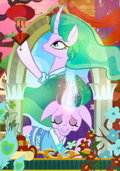 Size: 775x1100 | Tagged: safe, artist:pixelkitties, imported from derpibooru, mistmane, pony, eyes closed, flower, mistmane's flower