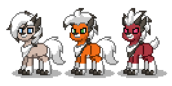 Size: 400x200 | Tagged: safe, artist:venombronypl, imported from derpibooru, lycanroc, pony, pony town, dusk lycanroc, lycanroc dusk, lycanroc midday, lycanroc midnight, midday lycanroc, midnight lycanroc, pokémon, simple background