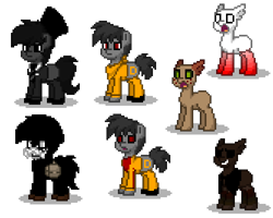 Size: 500x400 | Tagged: safe, artist:venombronypl, imported from derpibooru, pony, pony town, class d personel, scp containment breach, scp foundation, scp-049, scp-049-2, scp-096, scp-106, scp-173, scp-990, simple background