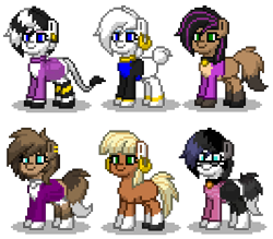 Size: 400x350 | Tagged: safe, artist:venombronypl, imported from derpibooru, shelly, pony, pony town, anne, bella ferrari, high tail hall, hth, jezzel, rio davis, simple background, tanya winters