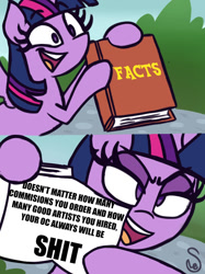 Size: 760x1015 | Tagged: safe, imported from derpibooru, twilight sparkle, alicorn, pony, book, exploitable meme, meme, op is a duck, op is trying to start shit, twilight sparkle (alicorn), twilight's fact book