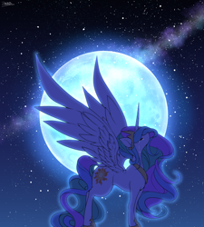 Size: 1200x1334 | Tagged: safe, artist:zakro, imported from derpibooru, princess celestia, alicorn, pony, crown, crying, female, full moon, hoof shoes, jewelry, mare, moon, regalia, sad, solo