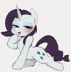 Size: 889x895 | Tagged: safe, artist:manachaaaaaaaa, imported from derpibooru, rarity, pony, unicorn, bedroom eyes, blushing, cute, female, looking at you, mare, open mouth, pixiv, raribetes, sexy, solo