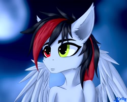 Size: 2670x2151 | Tagged: safe, artist:kelly_foster, imported from derpibooru, oc, oc only, pegasus, semi-anthro, human shoulders, solo