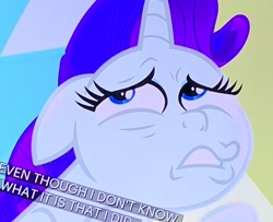 Size: 1861x1510 | Tagged: safe, edit, edited screencap, imported from derpibooru, screencap, rarity, pony, unicorn, dragon dropped, cropped, faic, female, grieving, solo