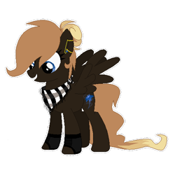 Size: 500x500 | Tagged: safe, artist:bada-adopts, imported from derpibooru, oc, oc only, oc:thunder rhymes, pegasus, pony, bandana, clothes, ear piercing, earring, female, fingerless gloves, gloves, jewelry, mare, piercing, simple background, solo, transparent background