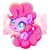 Size: 512x512 | Tagged: safe, artist:tamabel, imported from derpibooru, pinkie pie, pony, abstract background, blushing, chibi, colored pupils, cute, diapinkes, female, heart eyes, open mouth, solo, weapons-grade cute, wingding eyes