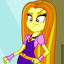 Size: 720x720 | Tagged: safe, edit, edited screencap, editor:ah96, imported from derpibooru, screencap, adagio dazzle, equestria girls, rainbow rocks, alternate hairstyle, cropped, female, solo