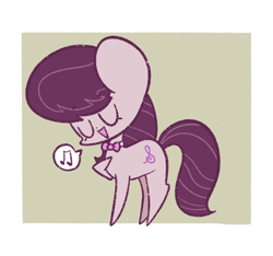 Size: 1006x940 | Tagged: safe, artist:typhwosion, imported from derpibooru, octavia melody, earth pony, pony, backwards cutie mark, cute, eyes closed, female, mare, music notes, open mouth, pictogram, solo, speech bubble, tavibetes