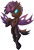 Size: 1967x2889 | Tagged: safe, artist:amura-of-jupiter, artist:tiothebeetle, imported from derpibooru, oc, oc only, oc:klonne, changeling, bug eyes, flying, male, purple changeling, shiny eyes, smiling