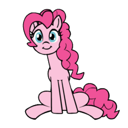 Size: 500x500 | Tagged: safe, artist:whateverbender, imported from derpibooru, part of a set, pinkie pie, earth pony, pony, animated, cute, diapinkes, female, frame by frame, gif, mare, metronome, simple background, sitting, smiling, solo, transparent background