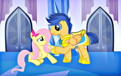 Size: 936x592 | Tagged: safe, artist:ilovegreendeathsalot, imported from derpibooru, flash sentry, fluttershy, female, flutterflash, male, shipping, straight