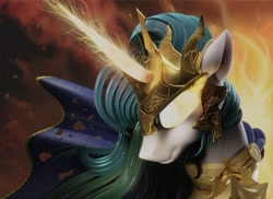 Size: 1024x745 | Tagged: safe, artist:fluffyrescent, artist:yakovlev-vad, imported from derpibooru, princess celestia, alicorn, pony, 2d to 3d, 3d, armor, blender, female, solo