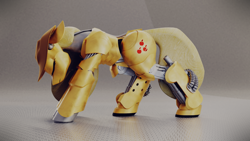 Size: 1920x1080 | Tagged: safe, artist:fluffyrescent, artist:underpable, imported from derpibooru, applejack, pony, robot, robot pony, 2d to 3d, 3d, applebot, blender, female, machine, roboticization, solo