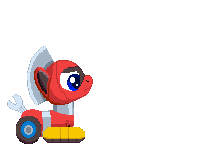 Size: 200x150 | Tagged: safe, artist:trackheadtherobopony, imported from derpibooru, oc, oc:trackhead, original species, pony, robot, robot pony, wheelpone, animated, drill, gif, pixel art, solo, sprite