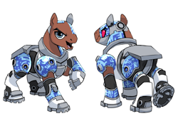Size: 1000x707 | Tagged: safe, artist:house-of-tykayl, imported from derpibooru, part of a set, cyborg, cyborg pony, earth pony, pony, crossover, cyborg (dc comics), cyborg (teen titans), looking at you, male, ponified, raised hoof, simple background, solo, species swap, stallion, teen titans, white background