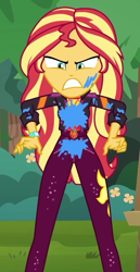 Size: 476x923 | Tagged: safe, imported from derpibooru, screencap, sunset shimmer, equestria girls, equestria girls series, sunset's backstage pass!, spoiler:eqg series (season 2), angry, cropped, female, music festival outfit, shrunken pupils, solo