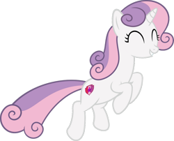 Size: 1024x829 | Tagged: safe, artist:slb94, imported from derpibooru, sweetie belle, pegasus, pony, growing up is hard to do, ^^, cute, diasweetes, eyes closed, female, jumping, leaping, older, older sweetie belle, simple background, solo, transparent background, vector