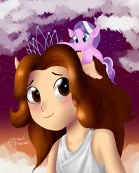 Size: 720x890 | Tagged: safe, artist:lazuli_drawner, imported from derpibooru, diamond tiara, human, pony, andrea arruti, rest in peace, voice actor