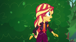 Size: 1920x1080 | Tagged: safe, imported from derpibooru, screencap, sunset shimmer, equestria girls, equestria girls series, sunset's backstage pass!, spoiler:eqg series (season 2), female, music festival outfit, solo