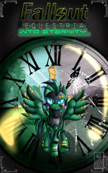 Size: 1209x1920 | Tagged: safe, artist:elmutanto, imported from derpibooru, oc, oc only, oc:sure shot, pegasus, fallout equestria, armor, cover art, fanfic, fanfic art, fanfic cover