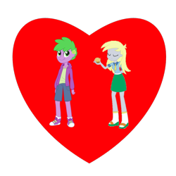 Size: 800x800 | Tagged: safe, imported from derpibooru, derpy hooves, spike, equestria girls, derpyspike, female, heart, human spike, love, male, shipping, shipping heart, straight