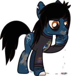 Size: 796x845 | Tagged: safe, artist:lightningbolt, derpibooru exclusive, imported from derpibooru, earth pony, pony, undead, zombie, zombie pony, .svg available, angry, bags under eyes, blood, blood stains, bloodshot eyes, bone, bring me the horizon, clothes, colored pupils, colored sclera, dripping blood, drop dead clothing, duct tape, fangs, long sleeves, male, nosebleed, oliver sykes, ponified, rainbow blood, raised hoof, scar, shirt, show accurate, simple background, solo, sonic the hedgehog (series), stallion, stitches, svg, tape, tape gag, tattoo, torn ear, transparent background, underhoof, vector