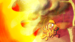 Size: 1920x1080 | Tagged: safe, artist:anontheanon, imported from derpibooru, oc, oc only, oc:amber rose (thingpone), oc:thingpone, koala, adoracreepy, australian bushfires, creepy, cute, fear, fire, pyrophobia, scared, shopping cart