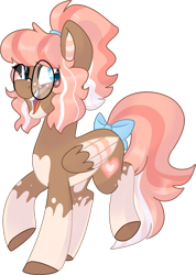 Size: 977x1369 | Tagged: safe, alternate version, artist:maximumbark, imported from derpibooru, oc, oc only, oc:first crush, pegasus, pony, bow, female, glasses, hair bow, mare, simple background, solo, transparent background