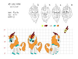 Size: 4000x3000 | Tagged: safe, artist:emerald-light, imported from derpibooru, oc, oc only, oc:rain dew, kirin, female, kirin oc, reference sheet, solo