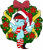 Size: 5000x5786 | Tagged: safe, artist:jhayarr23, imported from derpibooru, oc, oc only, oc:daytona, pegasus, pony, blushing, bow, christmas, clothes, cute, female, half-breed, hat, holiday, jhayarr23's holiday ych, mare, movie accurate, one eye closed, santa hat, scarf, simple background, socks, solo, striped socks, transparent background, wink, wreath, ych result