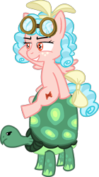 Size: 1004x1788 | Tagged: safe, artist:poniidesu, imported from derpibooru, cozy glow, tank, pegasus, pony, tortoise, cozy glow riding tank, cozybetes, cute, female, filly, goggles, pun, pure concentrated unfiltered evil of the utmost potency, pure unfiltered evil, riding, simple background, transparent background, visual pun