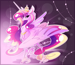 Size: 2341x2029 | Tagged: safe, artist:marbola, imported from derpibooru, princess cadance, alicorn, pony, chest fluff, crown, ear fluff, female, jewelry, mare, regalia, solo, unshorn fetlocks, white outline