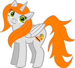 Size: 837x756 | Tagged: safe, alternate version, artist:poniidesu, imported from derpibooru, oc, oc only, oc:ginger peach, alicorn, pony, alicorn oc, cute, horn, simple background, solo, transparent background