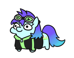 Size: 536x417 | Tagged: safe, artist:jargon scott, imported from derpibooru, oc, oc only, oc:raven mcchippy, earth pony, pony, female, goggles, solo, squatpony