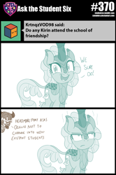 Size: 800x1202 | Tagged: safe, artist:sintakhra, imported from derpibooru, ocellus, yona, kirin, yak, tumblr:studentsix, cute, diaocelles, disguise, disguised changeling, kirin-ified, ocellus is not amused, post-it, species swap, this will end in nirik, unamused