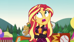 Size: 1920x1080 | Tagged: safe, imported from derpibooru, screencap, sunset shimmer, equestria girls, equestria girls series, sunset's backstage pass!, spoiler:eqg series (season 2), female, music festival outfit, solo