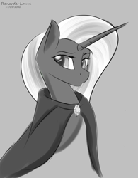 Size: 687x881 | Tagged: safe, artist:renarde-louve, imported from derpibooru, trixie, pony, unicorn, female, monochrome, solo