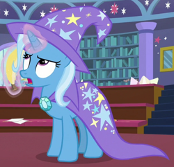 Size: 546x526 | Tagged: safe, imported from derpibooru, screencap, trixie, pony, a matter of principals, banana, bananaphone, cropped, female, food, school of friendship, solo, what exactly is a long-distance plan