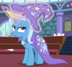 Size: 594x554 | Tagged: safe, imported from derpibooru, screencap, trixie, pony, a matter of principals, banana, cropped, female, food, school of friendship, solo