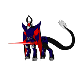 Size: 1557x1280 | Tagged: safe, artist:kahnac, imported from derpibooru, lord tirek, centaur, season 9, spoiler:s09, armor, cape, clothes, cloven hooves, colored hooves, male, simple background, solo, story included, sword, transparent background, weapon