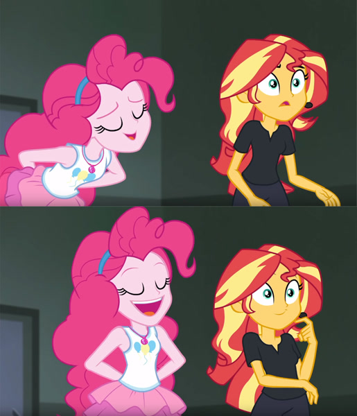 2250526 - safe, pinkie pie, sunset shimmer, female, screencap, equestria  girls, shipping, cute, edit, comic, lesbian, meme, edited screencap,  exploitable meme, equestria girls series, screencap comic, template, pinkie  being pinkie, sunsetpie, all