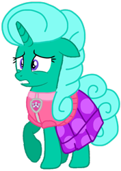 Size: 717x1015 | Tagged: safe, artist:徐詩珮, imported from derpibooru, glitter drops, unicorn, series:sprglitemplight diary, series:sprglitemplight life jacket days, series:springshadowdrops diary, series:springshadowdrops life jacket days, alternate universe, base used, clothes, paw patrol, simple background, swimsuit, transparent background