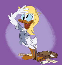 Size: 777x815 | Tagged: safe, artist:gantzaistar, imported from derpibooru, derpy hooves, bird, duck, crossover, disney, duck tales, duckified, ducktales, female, mailbag, species swap